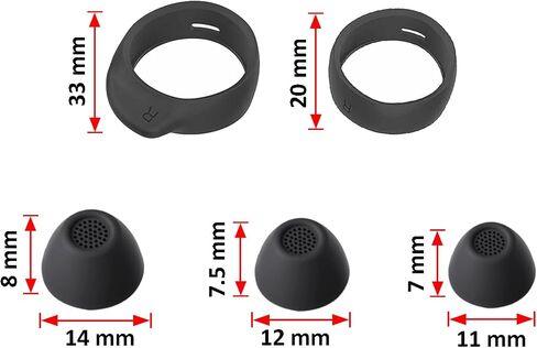 A-Focus Wingtip Ear Tips Kit for Galaxy Buds FE Replacement Silicone Anti-Slip Fit in Case Cover Eartips Ear Hook Earbuds Gel Wings Accessories Compatible with Samsung Galaxy Buds FE Graphite 5 Pairs in Saudi Arabia