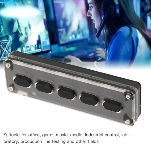 5 Keys Programmable Keypad, USB Wired & BT Dual Mode Mini Silicone Silent DIY Programmable Gaming Keyboard for Office, Music, Industrial Control, Video Editors (Black) in Saudi Arabia