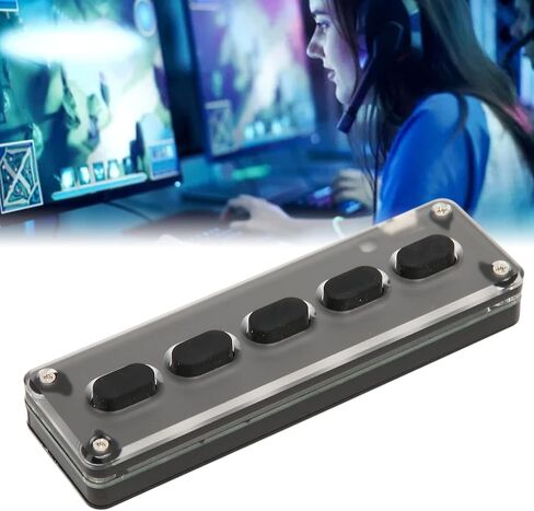5 Keys Programmable Keypad, USB Wired & BT Dual Mode Mini Silicone Silent DIY Programmable Gaming Keyboard for Office, Music, Industrial Control, Video Editors (Black) in Saudi Arabia