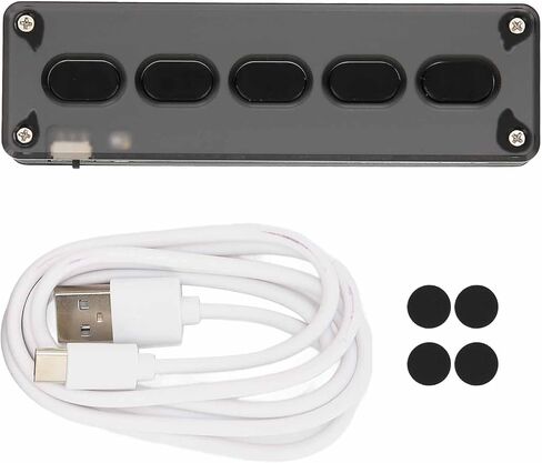 5 Keys Programmable Keypad, USB Wired & BT Dual Mode Mini Silicone Silent DIY Programmable Gaming Keyboard for Office, Music, Industrial Control, Video Editors (Black) in Saudi Arabia