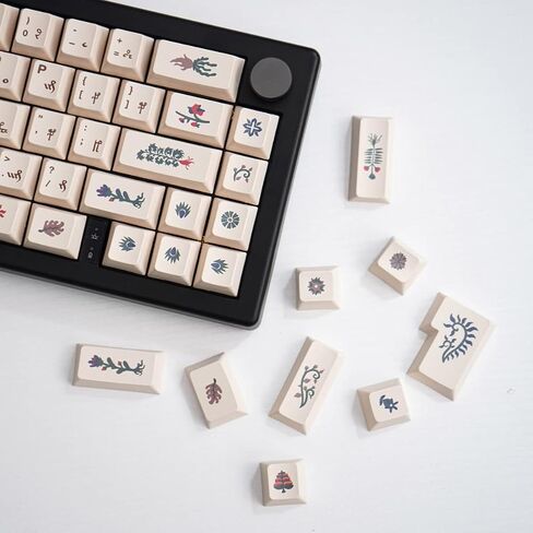 PBT Keycaps Dye Sub Cherry Profile Beige Keycap Set 135 Keys Fit for 61/64/87/104/108 Cherry Mx Switches Mechanical Keyboard in Saudi Arabia