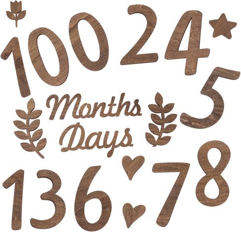 1 Set Month Plate Wooden Baby Photo Props Baby Photo Props Wooden Monthly Baby Milestone Baby Birth Blocks for Baby Building Blocks Baby Milestone Numbers Sign Newborn Ornaments in Saudi Arabia