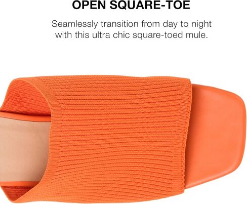 Journee Collection Womens Lorenna Slip-On Heels with Square Shaped Open-Toe, Orange, 9 in Saudi Arabia