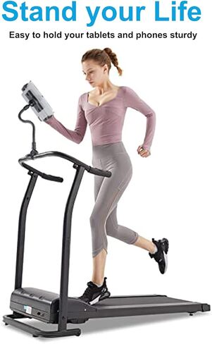 حامل الكمبيوتر اللوحي بمقود Gooseneck للهاتف والآيباد مقاس 4.7 بوصة - 12.9 بوصة - حامل الكمبيوتر اللوحي للدراجة الدوارة، جهاز المشي، دراجة التمارين، الدراجة الثابتة، ركوب الدراجات الداخلية لجهاز iPad Pro، Air، Mini/iPhone/Tab in Kuwait