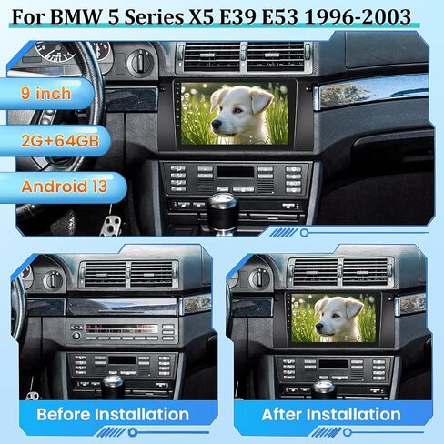 [2+64G] ستيريو سيارة Android 13 لسيارة BMW 5 Series X5 E39 M5 E38 E53 1996-2003 - Apple Carplay & Android Auto - شاشة لمس عالية الدقة 9 بوصة EQ Audio - Mirror Link GPS WiFi SWC + كاميرا احتياطية AHD + Canbus in Saudi Arabia