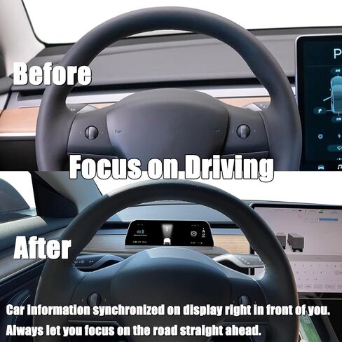 شاشة Tesla Head Up للطراز Y/3 Tesla CarPlay Android Auto HUD مع شاشة عرض سرعة الطاقة، شاشة لمس IPS مقاس 9.66 بوصة، سهلة التركيب in Kuwait