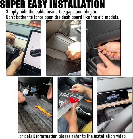 شاشة Tesla Head Up للطراز Y/3 Tesla CarPlay Android Auto HUD مع شاشة عرض سرعة الطاقة، شاشة لمس IPS مقاس 9.66 بوصة، سهلة التركيب in Kuwait