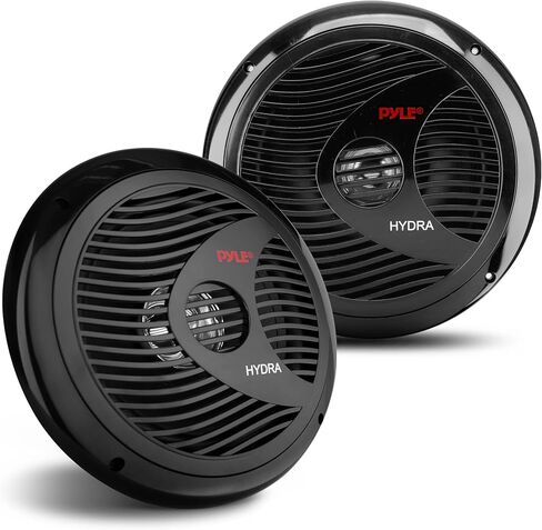 Pyle 8" Marine Vehicle Speakers - Dual 180W 4 Ohm Waterproof Car Component Speaker System, PP Cone w/ Rubber Surround, 20 Oz Magnet 1.5" Voice Coil, For Custom Audio Boat Truck Mobile Off-Road (Black) in Saudi Arabia