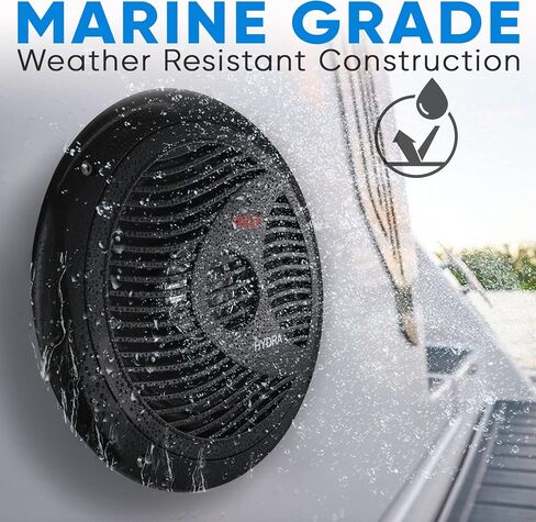 Pyle 8" Marine Vehicle Speakers - Dual 180W 4 Ohm Waterproof Car Component Speaker System, PP Cone w/ Rubber Surround, 20 Oz Magnet 1.5" Voice Coil, For Custom Audio Boat Truck Mobile Off-Road (Black) in Saudi Arabia