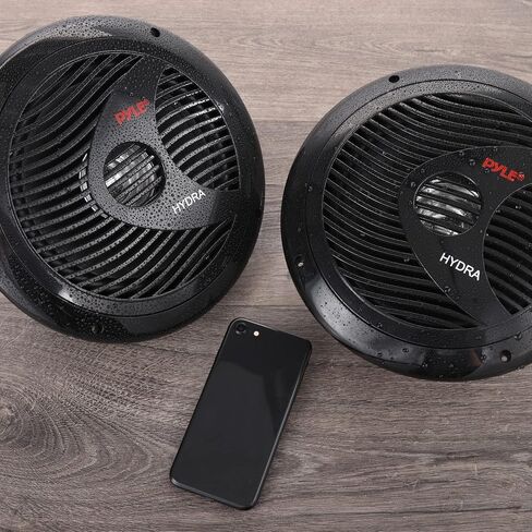 Pyle 8" Marine Vehicle Speakers - Dual 180W 4 Ohm Waterproof Car Component Speaker System, PP Cone w/ Rubber Surround, 20 Oz Magnet 1.5" Voice Coil, For Custom Audio Boat Truck Mobile Off-Road (Black) in Saudi Arabia