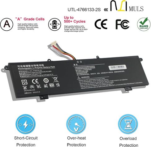 بطارية كمبيوتر محمول MULS UTL-4766133-2S UTL-4678108-2S متوافقة مع Evolve III Maestro-EBook11 Maestro Evolve 3 Leadpie M1 Series 7.6V 6000mAh in Saudi Arabia