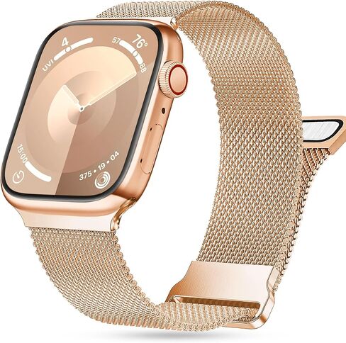 Metal Band Compatible with Apple Watch Band 49mm 45mm 44mm 42mm, Breathable Adjustable Magnetic Stainless Steel Apple Watch Bands for Women & Men Series Ultra 2/Ultra 9 8 7 6 5 4 3 2 1 SE in Saudi Arabia