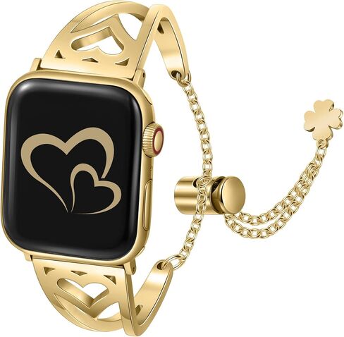 Bling Bands Compatible with Apple Watch Band 38mm 40mm 41mm 42mm 44mm 45mm iwatch SE Series 7/6/5/4/3/2/1, Stainless Steel Bands Dressy Jewelry Diamond Bracelet Bangle Wristband Women in Saudi Arabia