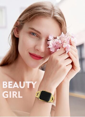 Bling Bands Compatible with Apple Watch Band 38mm 40mm 41mm 42mm 44mm 45mm iwatch SE Series 7/6/5/4/3/2/1, Stainless Steel Bands Dressy Jewelry Diamond Bracelet Bangle Wristband Women in Saudi Arabia