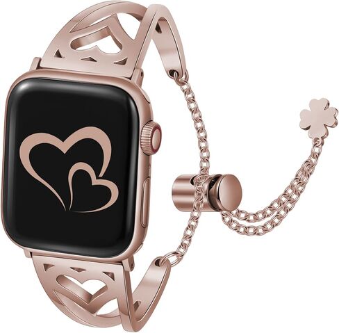 Bling Bands Compatible with Apple Watch Band 38mm 40mm 41mm 42mm 44mm 45mm iwatch SE Series 7/6/5/4/3/2/1, Stainless Steel Bands Dressy Jewelry Diamond Bracelet Bangle Wristband Women in Saudi Arabia