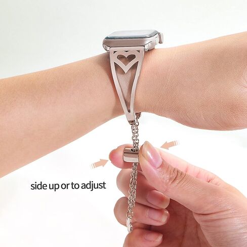 Bling Bands Compatible with Apple Watch Band 38mm 40mm 41mm 42mm 44mm 45mm iwatch SE Series 7/6/5/4/3/2/1, Stainless Steel Bands Dressy Jewelry Diamond Bracelet Bangle Wristband Women in Saudi Arabia