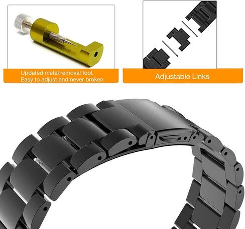 Abanen Stainless Steel Watch Bands for Fenix 5S / Fenix 6S / Fenix 7S / Descent MK2S, 20mm Quick Fit Metal Adjustable Replacement Wristband Strap for Garmin epix Pro 42mm in Saudi Arabia