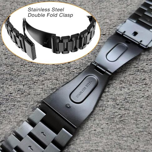 Abanen Stainless Steel Watch Bands for Fenix 5S / Fenix 6S / Fenix 7S / Descent MK2S, 20mm Quick Fit Metal Adjustable Replacement Wristband Strap for Garmin epix Pro 42mm in Saudi Arabia