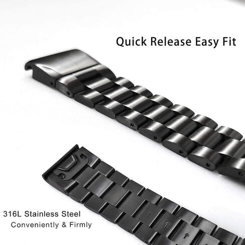 Abanen Stainless Steel Watch Bands for Fenix 5S / Fenix 6S / Fenix 7S / Descent MK2S, 20mm Quick Fit Metal Adjustable Replacement Wristband Strap for Garmin epix Pro 42mm in Saudi Arabia