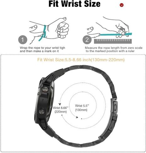 Abanen Stainless Steel Watch Bands for Fenix 5S / Fenix 6S / Fenix 7S / Descent MK2S, 20mm Quick Fit Metal Adjustable Replacement Wristband Strap for Garmin epix Pro 42mm in Saudi Arabia