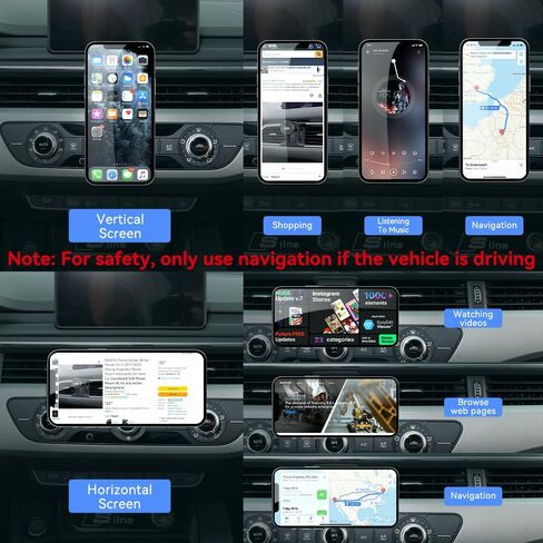 Fit Magnetic Magsafe Car phone Mount for Audi A4 S4 A5 S5 RS4 RS5 2017-2025 in Saudi Arabia