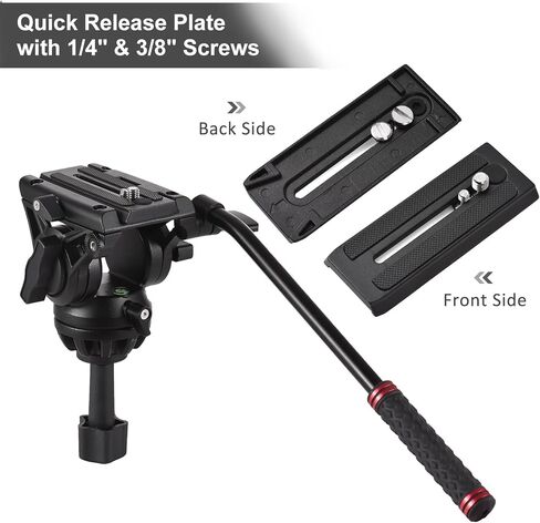 Andoer D1801 Professional Photography Tripod Stand Aluminium Alloy with 360 Degrees Panorama Fluid Hydraulic Bowl Head 3-Section Extendable Max. Height 180cm/71in Load Capacity 10kg for DSLR Cameras in Saudi Arabia