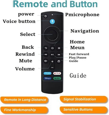 التحكم الصوتي البديل عن بعد لـ FireStick Fire Stick (الجيل الثاني، الجيل الثالث، Lite، 4K، 4K MAX) المكعب (الجيل الأول، الجيل الثاني، الجيل الثالث) Fire (تصميم قلادة الجيل الثالث) L5B83G (الجيل الثالث) 7.3 in Kuwait