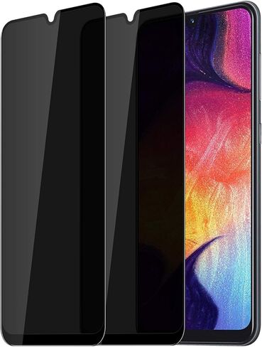 [2 Pack] Galaxy A50 A30 A20 Privacy Screen Protector, [Upgraded] Anti Spy Anti Glare Edge to Edge Full Coverage Privacy Tempered Glass Film for Samsung Galaxy A50 A50S A30 A30S A20 6.4 Inch 2019 in Saudi Arabia