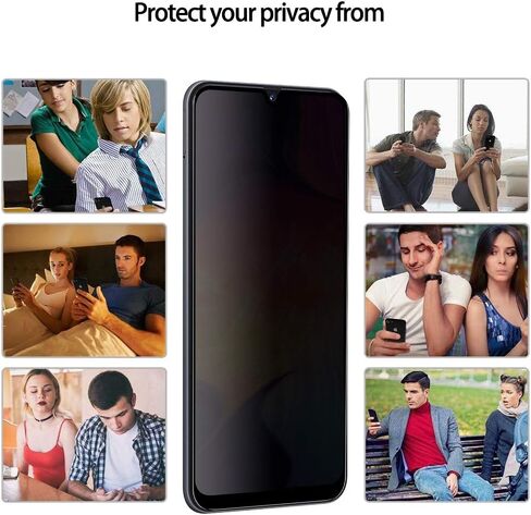 [2 Pack] Galaxy A50 A30 A20 Privacy Screen Protector, [Upgraded] Anti Spy Anti Glare Edge to Edge Full Coverage Privacy Tempered Glass Film for Samsung Galaxy A50 A50S A30 A30S A20 6.4 Inch 2019 in Saudi Arabia