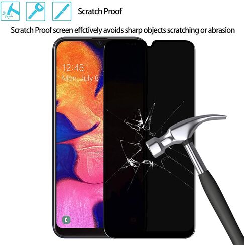 [2 Pack] Galaxy A50 A30 A20 Privacy Screen Protector, [Upgraded] Anti Spy Anti Glare Edge to Edge Full Coverage Privacy Tempered Glass Film for Samsung Galaxy A50 A50S A30 A30S A20 6.4 Inch 2019 in Saudi Arabia