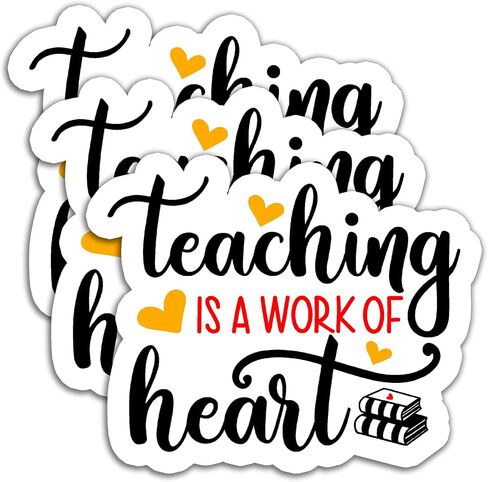 (3Pcs) Teaching is a Work of Heart Sticker, Back to School Sticker TeachingLife Stickers Waterproof Vinyl Decals for Books Laptops Phones Water Bottles Tumbles, Gifts for Teachers, 3 x 2.7 Inch in Kuwait