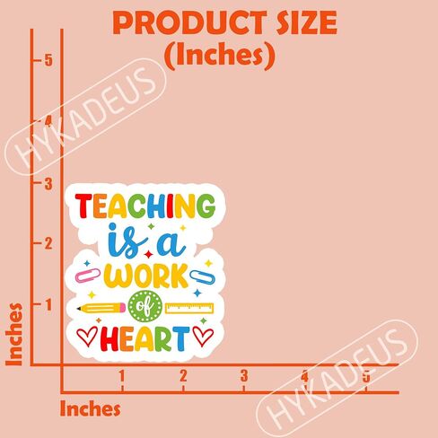 (3Pcs) Teaching is a Work of Heart Sticker, Back to School Sticker TeachingLife Stickers Waterproof Vinyl Decals for Books Laptops Phones Water Bottles Tumbles, Gifts for Teachers, 3 x 2.7 Inch in Kuwait