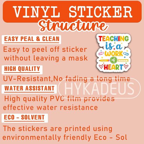 (3Pcs) Teaching is a Work of Heart Sticker, Back to School Sticker TeachingLife Stickers Waterproof Vinyl Decals for Books Laptops Phones Water Bottles Tumbles, Gifts for Teachers, 3 x 2.7 Inch in Kuwait