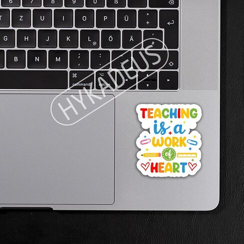 (3Pcs) Teaching is a Work of Heart Sticker, Back to School Sticker TeachingLife Stickers Waterproof Vinyl Decals for Books Laptops Phones Water Bottles Tumbles, Gifts for Teachers, 3 x 2.7 Inch in Kuwait