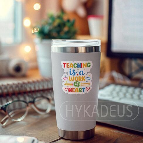 (3Pcs) Teaching is a Work of Heart Sticker, Back to School Sticker TeachingLife Stickers Waterproof Vinyl Decals for Books Laptops Phones Water Bottles Tumbles, Gifts for Teachers, 3 x 2.7 Inch in Kuwait