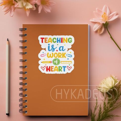 (3Pcs) Teaching is a Work of Heart Sticker, Back to School Sticker TeachingLife Stickers Waterproof Vinyl Decals for Books Laptops Phones Water Bottles Tumbles, Gifts for Teachers, 3 x 2.7 Inch in Kuwait