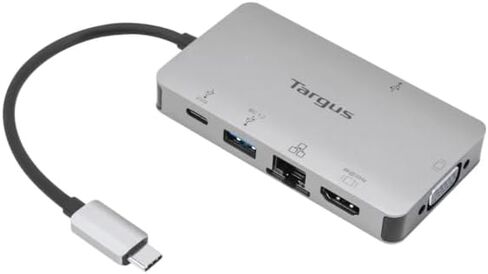 Targus USB-C Alt Mode Single Video 4K HDMI/VGA Adapter, Ethernet, 2 x USB-A with 100W Power Delivery Pass-Thru (DOCK419EUZ) in Saudi Arabia