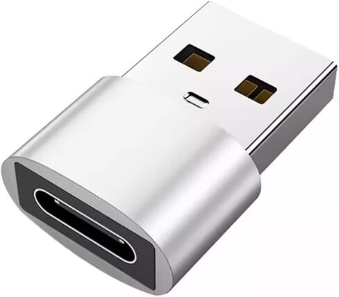 Charger Adapter Aluminum Alloy Type-c Female to USB 2.0 Converter Portable Charging Cable Conversion Head Compatible with Mobile Phone,Converter Typec to USB Conversion Head (Silver) in Saudi Arabia