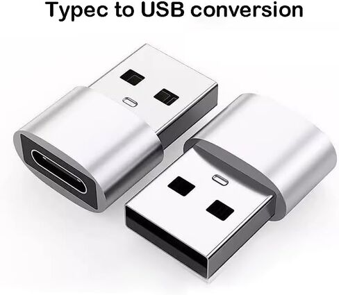 Charger Adapter Aluminum Alloy Type-c Female to USB 2.0 Converter Portable Charging Cable Conversion Head Compatible with Mobile Phone,Converter Typec to USB Conversion Head (Silver) in Saudi Arabia