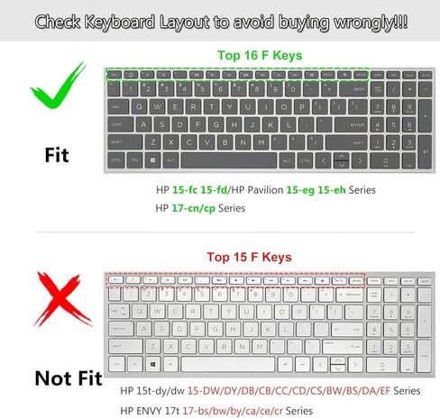 غطاء لوحة المفاتيح لجهاز الكمبيوتر المحمول 2023 HP 15.6 بوصة 15-fc0046nr/fc0757ng/fc0093dx/fc0157nr/fc0047nr/fc0081nr/fc0025tg/fc0030tg/fc0013od fd0083wm/fd0099nr/fd0025 st/fd0096tu 15z-fc000 15t-fd000-واضح in Kuwait