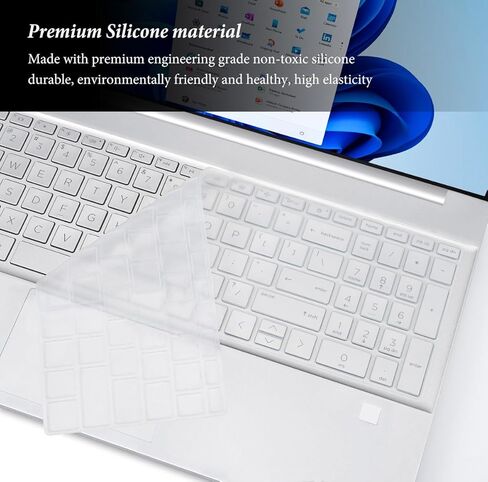 غطاء لوحة المفاتيح لجهاز الكمبيوتر المحمول 2023 HP 15.6 بوصة 15-fc0046nr/fc0757ng/fc0093dx/fc0157nr/fc0047nr/fc0081nr/fc0025tg/fc0030tg/fc0013od fd0083wm/fd0099nr/fd0025 st/fd0096tu 15z-fc000 15t-fd000-واضح in Kuwait