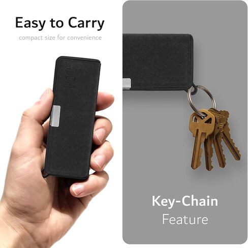 TUDIA Travel Leather Case Compatible with KardiaMobile 6L, Durable Leather Magnetic Closure with Key Holder Lightweight Slim Full Body Protective Carrying Case (Black) in Kuwait