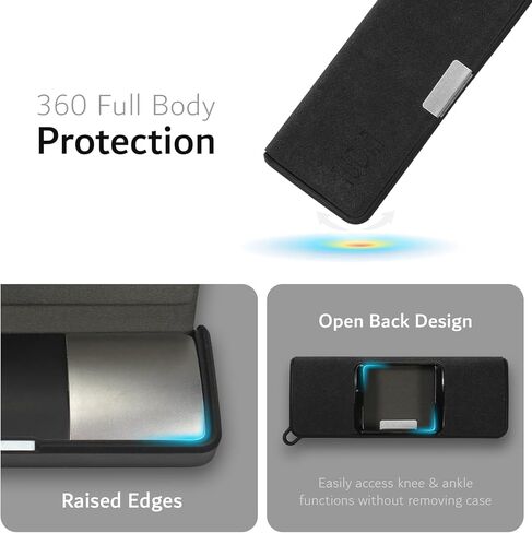 TUDIA Travel Leather Case Compatible with KardiaMobile 6L, Durable Leather Magnetic Closure with Key Holder Lightweight Slim Full Body Protective Carrying Case (Black) in Kuwait