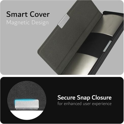 TUDIA Travel Leather Case Compatible with KardiaMobile 6L, Durable Leather Magnetic Closure with Key Holder Lightweight Slim Full Body Protective Carrying Case (Black) in Kuwait