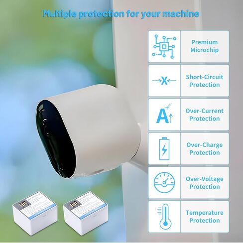 بطارية بديلة قابلة لإعادة الشحن بقدرة 4800 مللي أمبير في الساعة لـ Arlo Pro 4، Arlo A-4a VMA5400 VMC4040P VMA5400 VMC4350P VMC4050P VMS4240P، Arlo Ultra، Arlo Ultra 2، Arlo Pro 3، بطارية الكاميرا (1) in Saudi Arabia