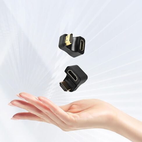 GELRHONR 360 Degree U Shape HDMI Adapter,HDMI 2.1 Male to Female 8K@60Hz Connector for Portable Display Monitor Accessories (2 Down Angle) in Saudi Arabia
