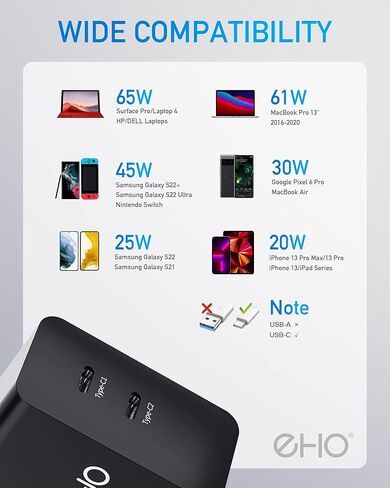 USB C Charger for Samsung S22/S22 Ultra/S22+, PPS 25W Max Super Fast Charging Wall Charger 60W Foldable GaN Type C Versatile Fast Charger Block Adapter Compatible with MacBook, iPhone, Pixel, etc. in Kuwait