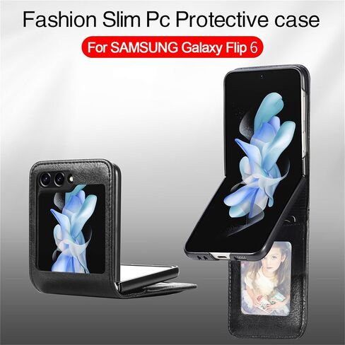 Ysnzaq Wallet Case for Samsung Galaxy Z Flip 6, Premium PU Leather, Card Slot Holder, Phone Case for Samsung Galaxy Z Flip6 SDQB Black in Kuwait