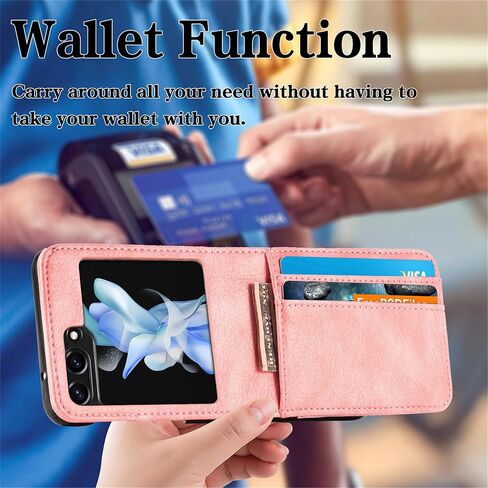 Ysnzaq Wallet Case for Samsung Galaxy Z Flip 6, Premium PU Leather, Card Slot Holder, Phone Case for Samsung Galaxy Z Flip6 SDQB Black in Kuwait