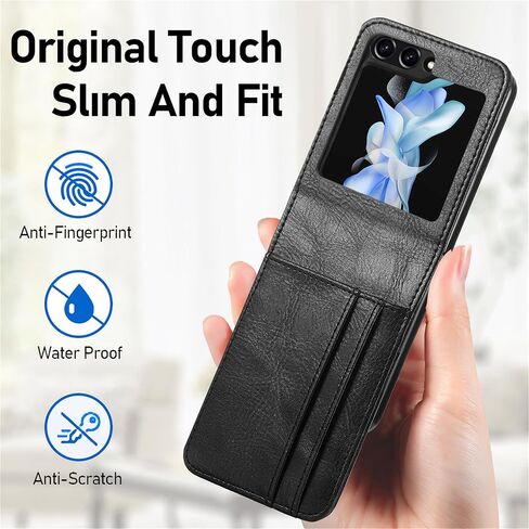 Ysnzaq Wallet Case for Samsung Galaxy Z Flip 6, Premium PU Leather, Card Slot Holder, Phone Case for Samsung Galaxy Z Flip6 SDQB Black in Kuwait